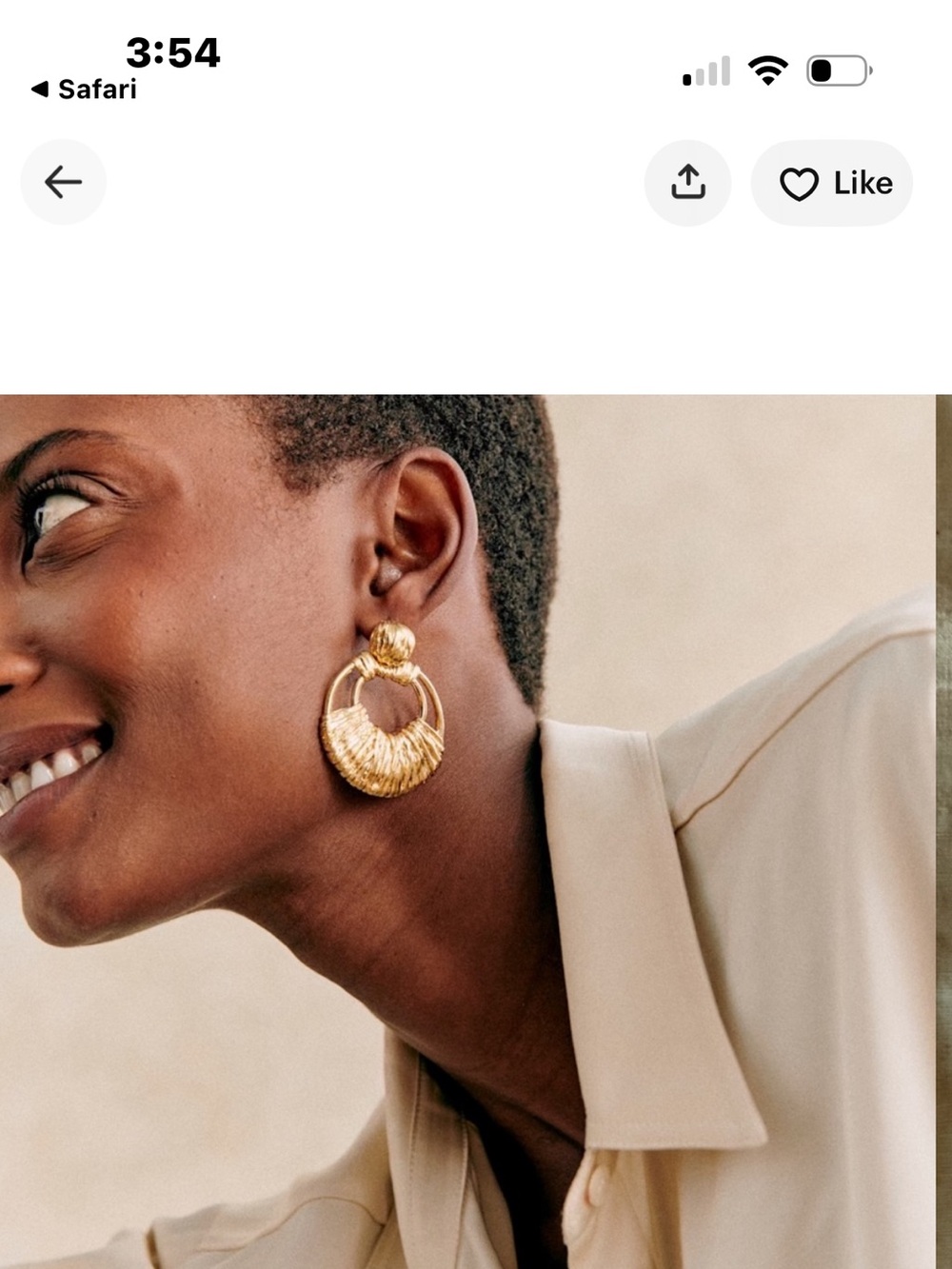 Joe Gold Textured Hoop Drop Earrings